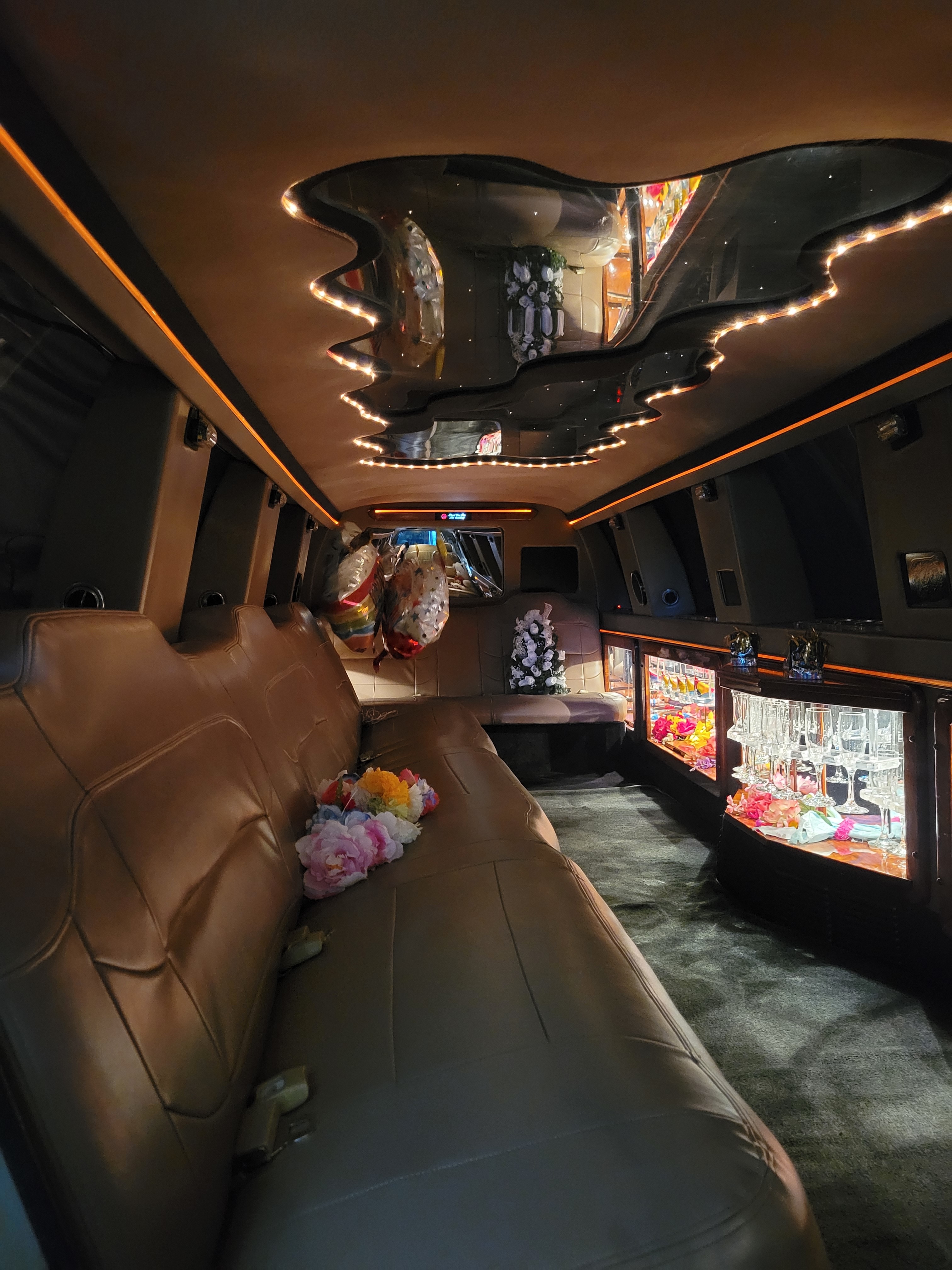 luxury limo rental interior