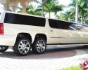 Make a statement when you and your friends or bridal party step out of this white Escalade limousine! Call us today to check for availability.
