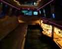 Enjoy your journey in style with a limo with lights and a bar. 